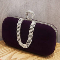 Fashion Velvet Rhinestone Evening Bag