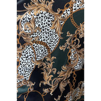 PLUS SIZE MULTI CHAIN PRINT BUTTON UP COLLARED BLOUSE