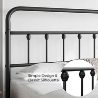 Queen Size Metal Platform Bed Frame With Storage Black