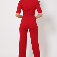 Deep V-neck Crochet Bodice Jumpsuit - Passion 4 Fashion USA
