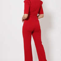 Deep V-neck Crochet Bodice Jumpsuit - Passion 4 Fashion USA