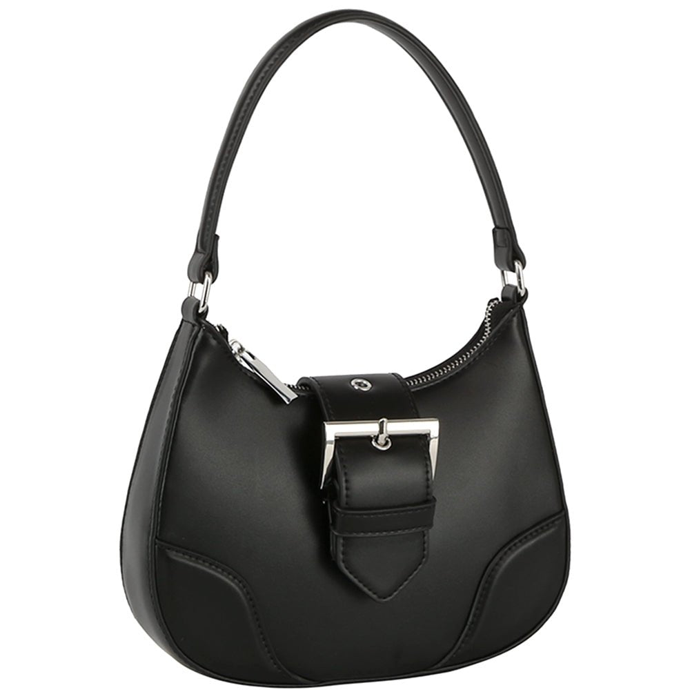 Fashion Buckle Curve Handle Shoulder Bag - Passion 4 Fashion USA