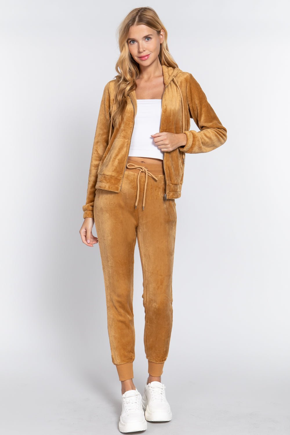 Faux Fur Jacket & Jogger Pants Set - Passion 4 Fashion USA