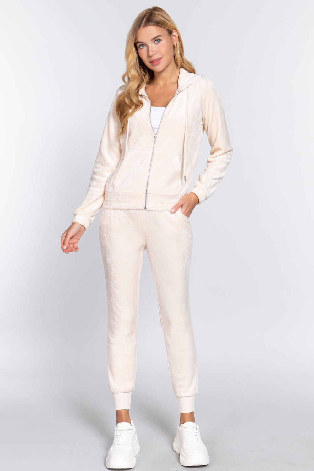 Faux Fur Jacket & Jogger Pants Set - Passion 4 Fashion USA