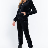 Faux Fur Jacket & Jogger Pants Set - Passion 4 Fashion USA