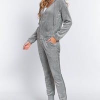 Faux Fur Jacket & Jogger Pants Set