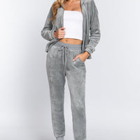 Faux Fur Jacket & Jogger Pants Set - Passion 4 Fashion USA