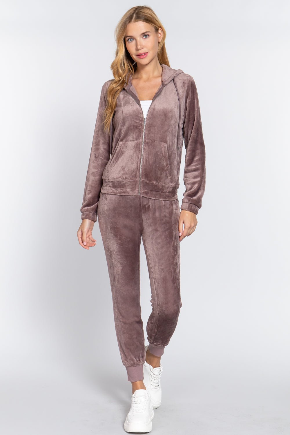 Faux Fur Jacket & Jogger Pants Set - Passion 4 Fashion USA
