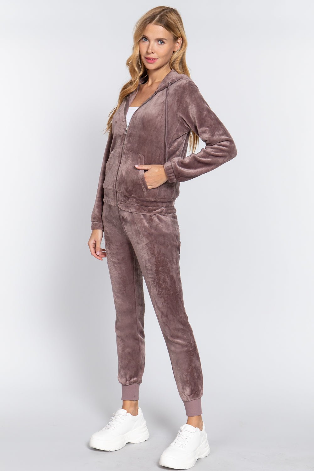 Faux Fur Jacket & Jogger Pants Set - Passion 4 Fashion USA