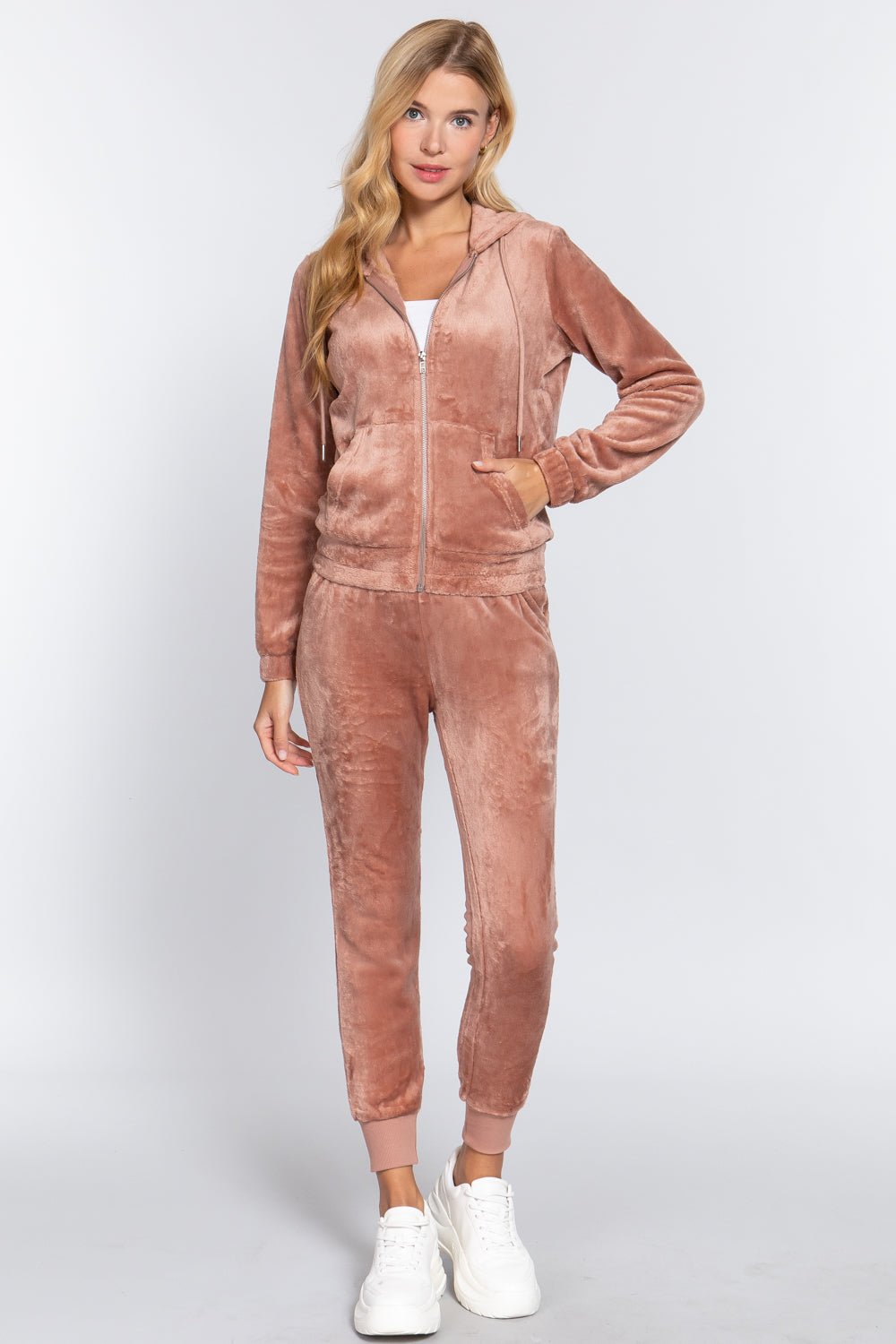 Faux Fur Jacket & Jogger Pants Set - Passion 4 Fashion USA