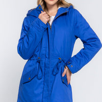 Fleece Lined Fur Hoodie Utility Jacket - Passion 4 Fashion USA