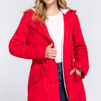 Fleece Lined Fur Hoodie Utility Jacket - Passion 4 Fashion USA