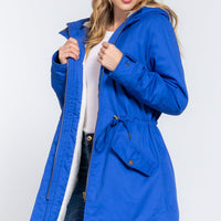 Fleece Lined Fur Hoodie Utility Jacket - Passion 4 Fashion USA