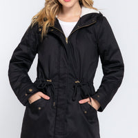 Fleece Lined Fur Hoodie Utility Jacket - Passion 4 Fashion USA