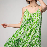 Floral Printed Wool Peach Cami Dress - Passion 4 Fashion USA