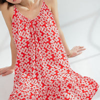Floral Printed Wool Peach Cami Dress - Passion 4 Fashion USA