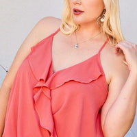 Front Surplice Ruffle Cami Top - Passion 4 Fashion USA