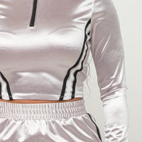 Front Zip Up Stripes Detail Jacket And Pants Set - Passion 4 Fashion USA