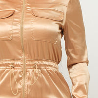 Front Zipper Pockets Top And Pants Jumpsuit - Passion 4 Fashion USA