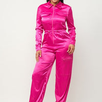 Front Zipper Pockets Top And Pants Jumpsuit - Passion 4 Fashion USA