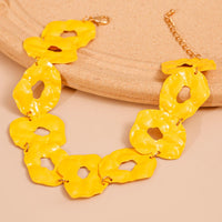 Hammered Color Metal Round Necklace - Passion 4 Fashion USA