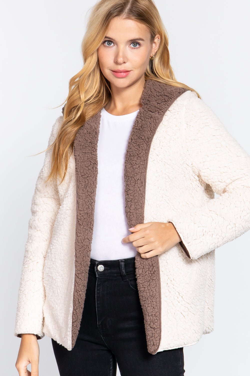 Hoodie Faux Fur Reversible Jacket - Passion 4 Fashion USA