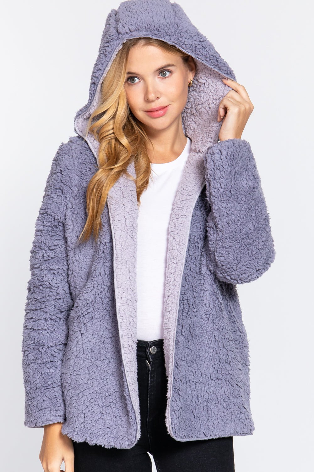 Hoodie Faux Fur Reversible Jacket - Passion 4 Fashion USA