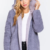 Hoodie Faux Fur Reversible Jacket - Passion 4 Fashion USA
