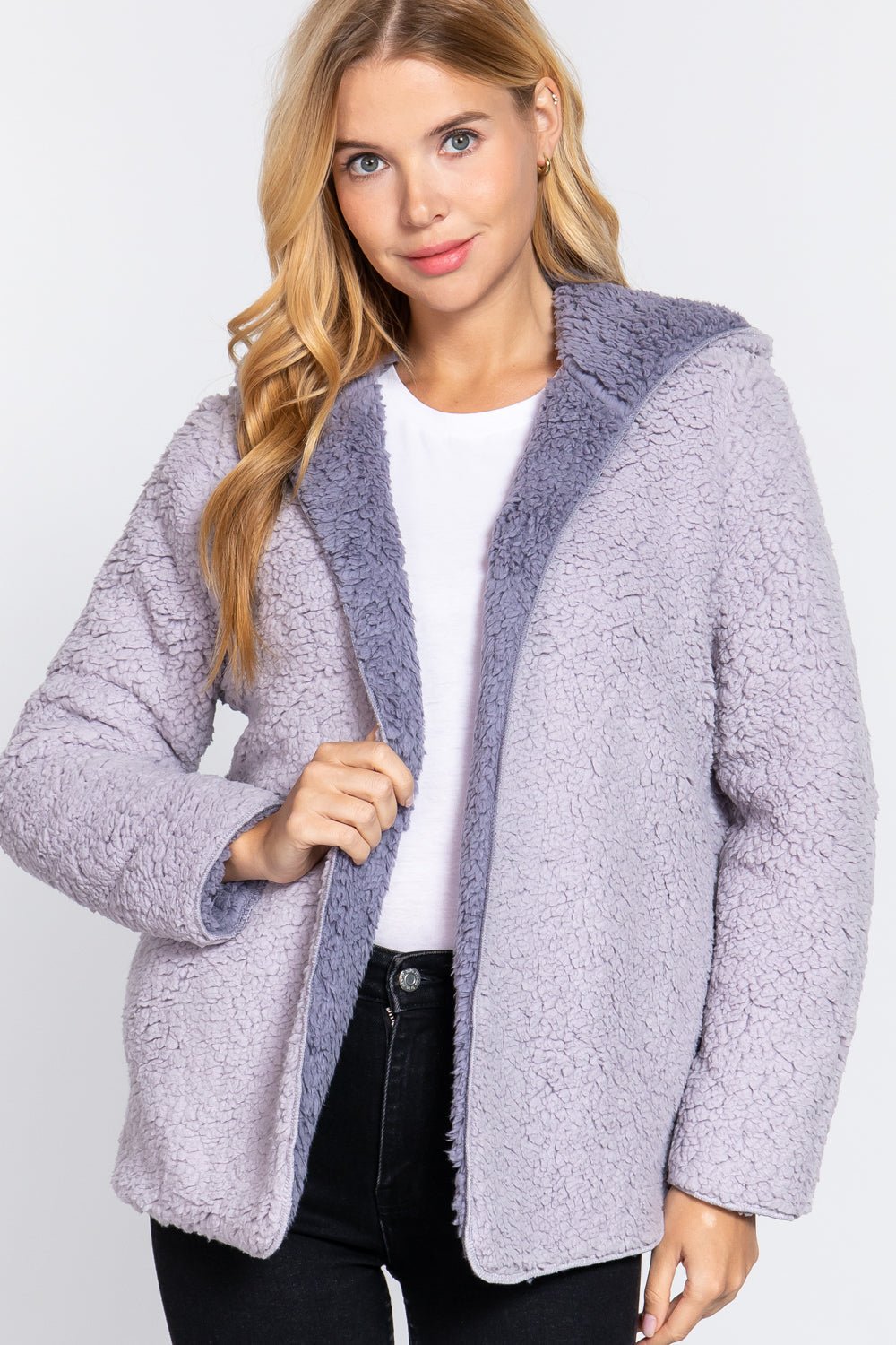 Hoodie Faux Fur Reversible Jacket - Passion 4 Fashion USA