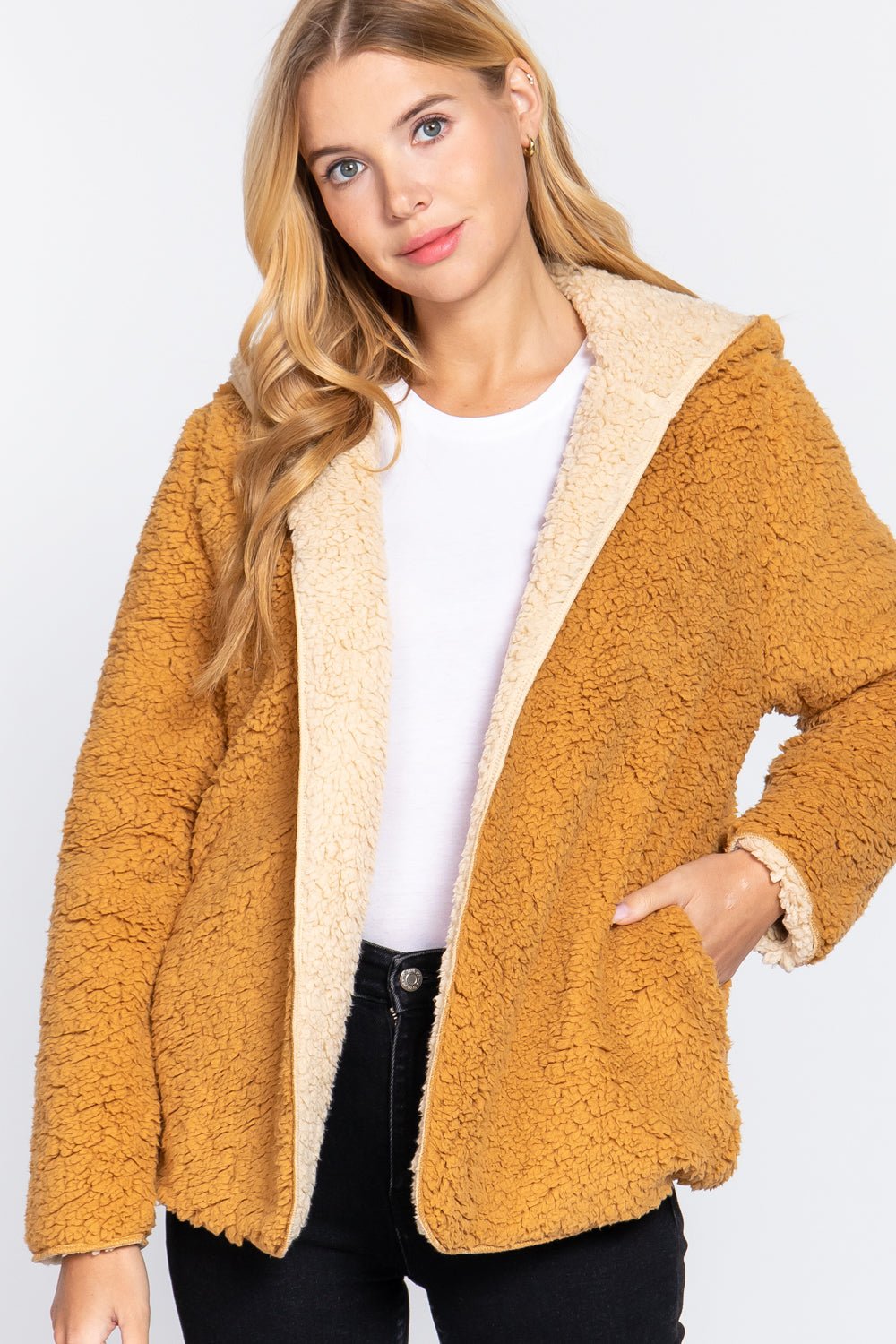 Hoodie Faux Fur Reversible Jacket - Passion 4 Fashion USA