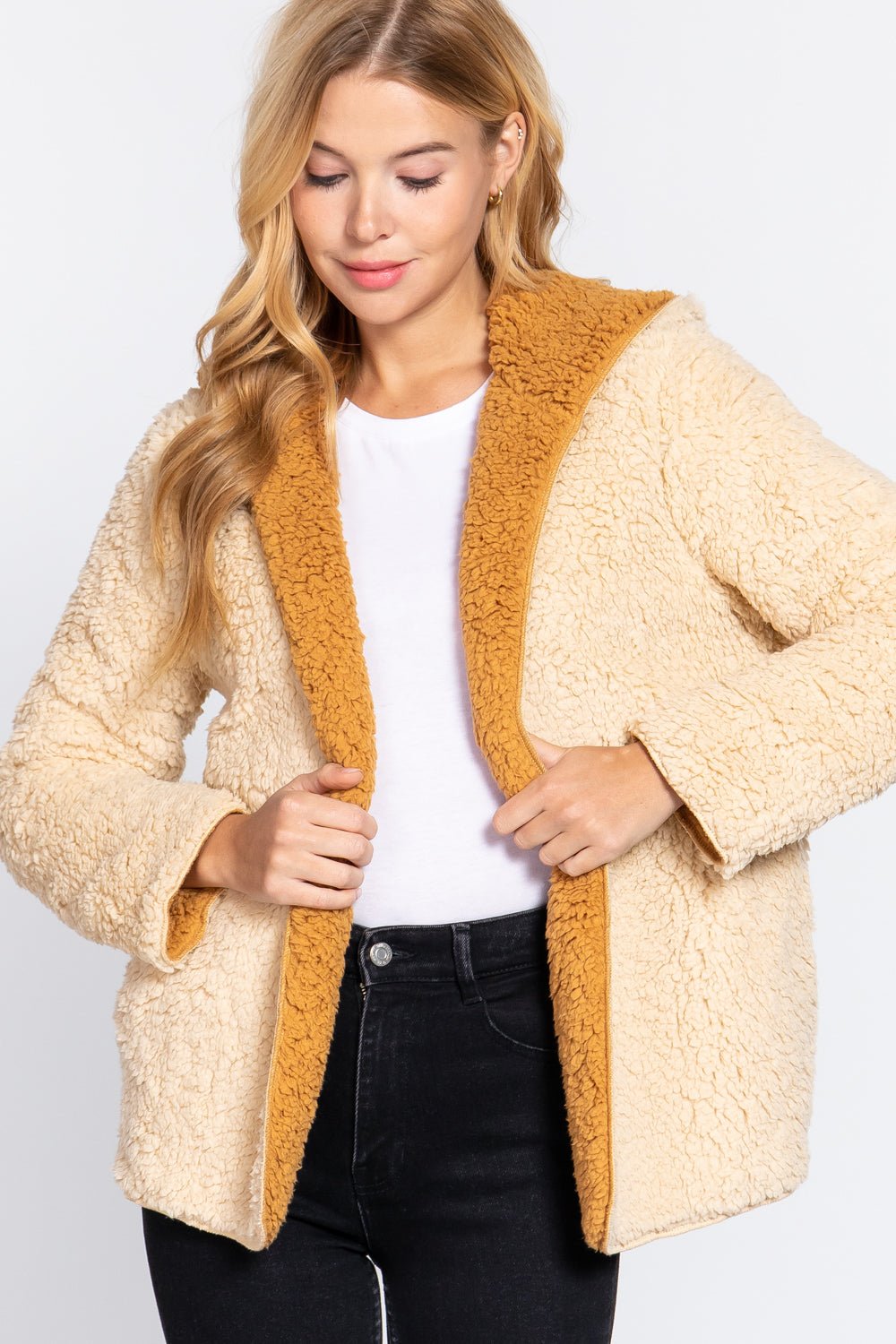 Hoodie Faux Fur Reversible Jacket - Passion 4 Fashion USA