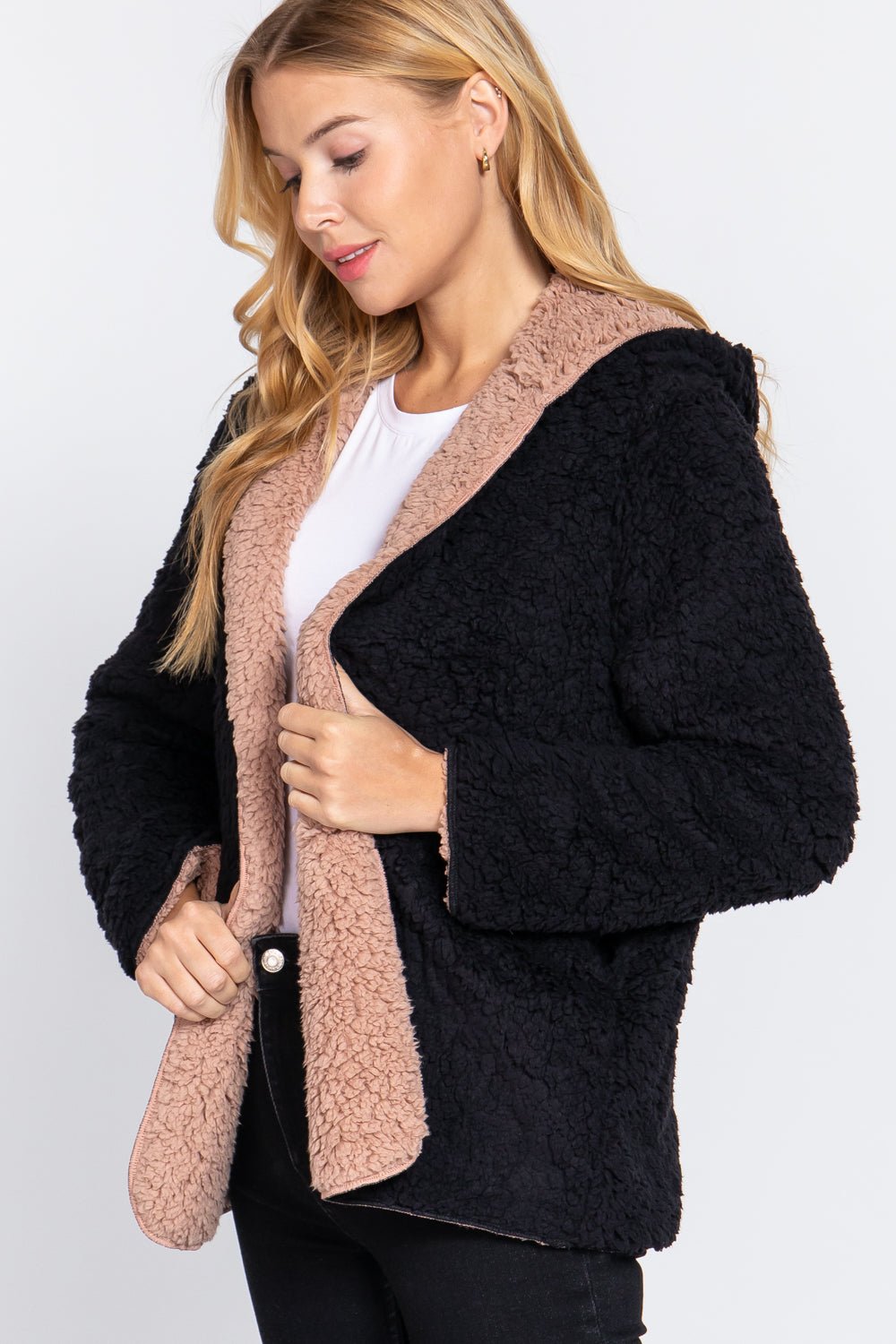 Hoodie Faux Fur Reversible Jacket - Passion 4 Fashion USA