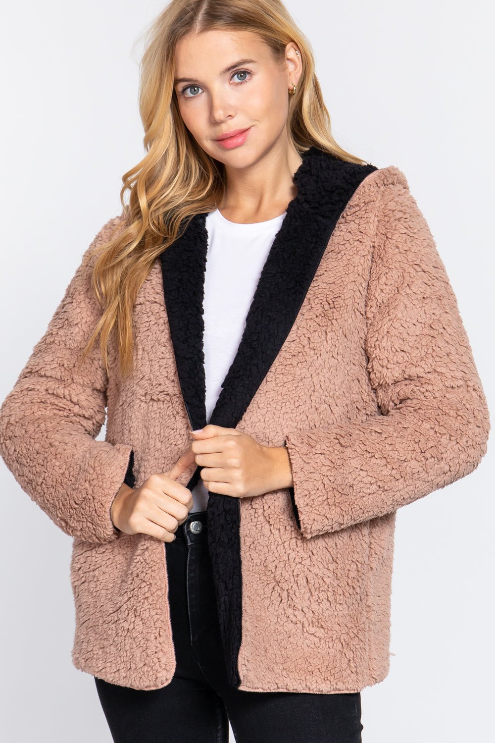 Hoodie Faux Fur Reversible Jacket - Passion 4 Fashion USA