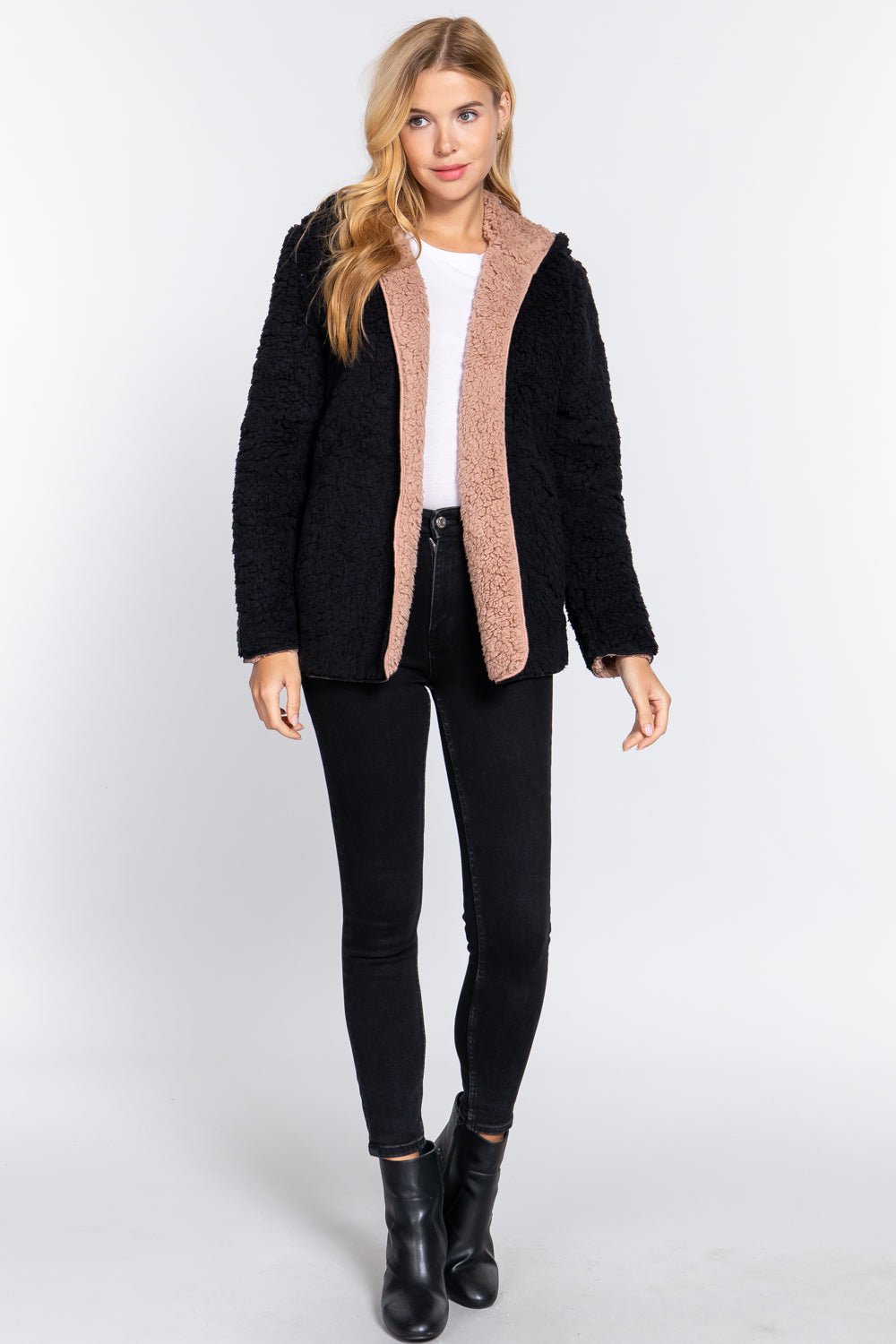 Hoodie Faux Fur Reversible Jacket - Passion 4 Fashion USA