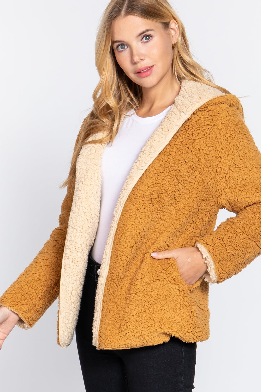 Hoodie Faux Fur Reversible Jacket - Passion 4 Fashion USA