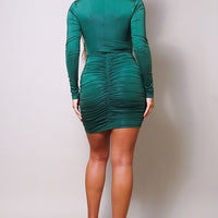 Long Sleeve Corset Halter Tie Mini Dress - Passion 4 Fashion USA