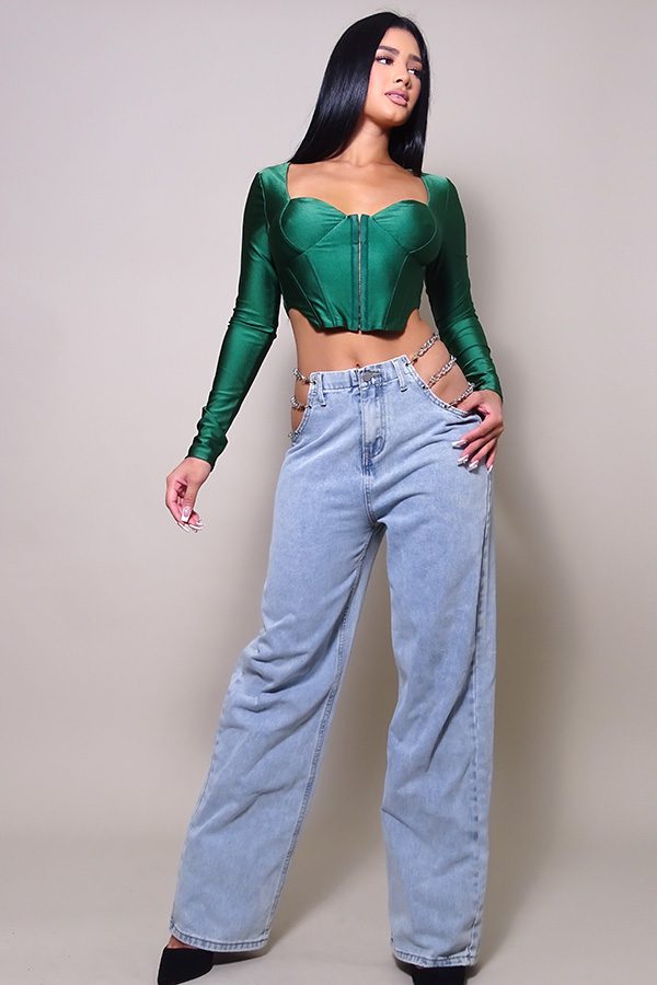Long Sleeve Corset Top - Passion 4 Fashion USA