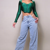 Long Sleeve Corset Top - Passion 4 Fashion USA