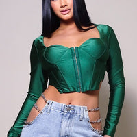 Long Sleeve Corset Top - Passion 4 Fashion USA