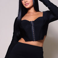 Long Sleeve Corset Top - Passion 4 Fashion USA