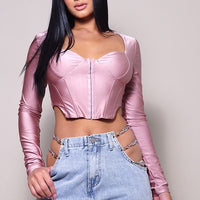 Long Sleeve Corset Top - Passion 4 Fashion USA
