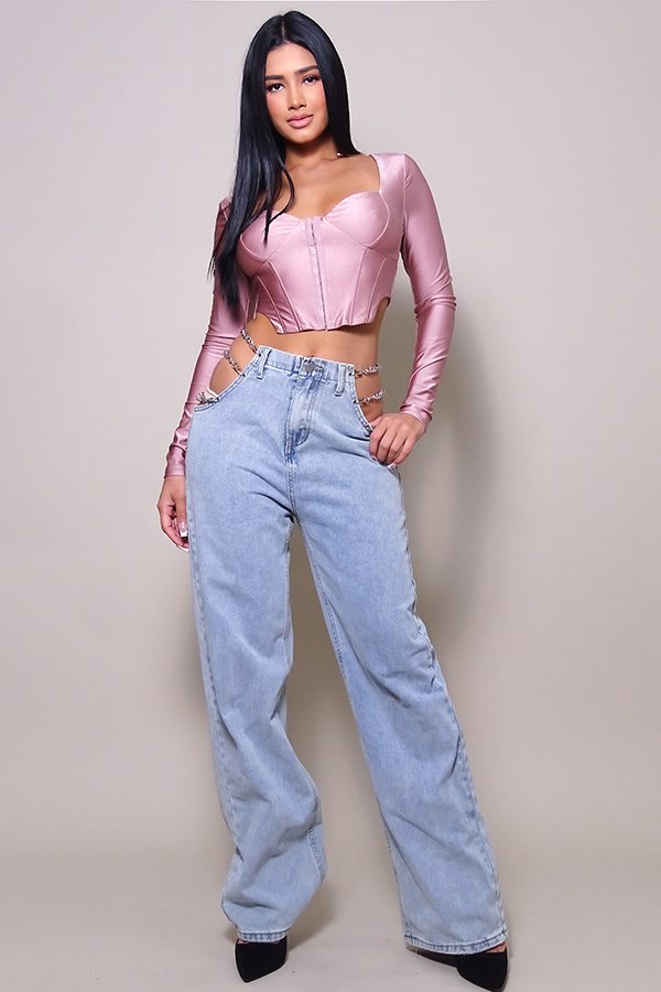 Long Sleeve Corset Top - Passion 4 Fashion USA
