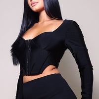 Long Sleeve Corset Top - Passion 4 Fashion USA