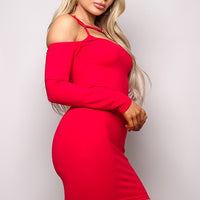Long Sleeve Cuff Front Strap Mini Dress - Passion 4 Fashion USA