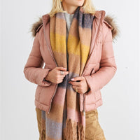 Long Sleeve Faux Fur Hood Padded Water Resistant Finish Jacket - Passion 4 Fashion USA