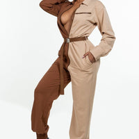 Long Sleeve Oversized Cozy Shirt Jumpsuit - Passion 4 Fashion USA