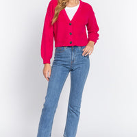 Long Slv V-neck Sweater Cardigan - Passion 4 Fashion USA