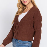 Long Slv V-neck Sweater Cardigan - Passion 4 Fashion USA