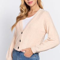 Long Slv V-neck Sweater Cardigan - Passion 4 Fashion USA