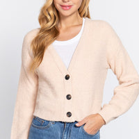 Long Slv V-neck Sweater Cardigan - Passion 4 Fashion USA